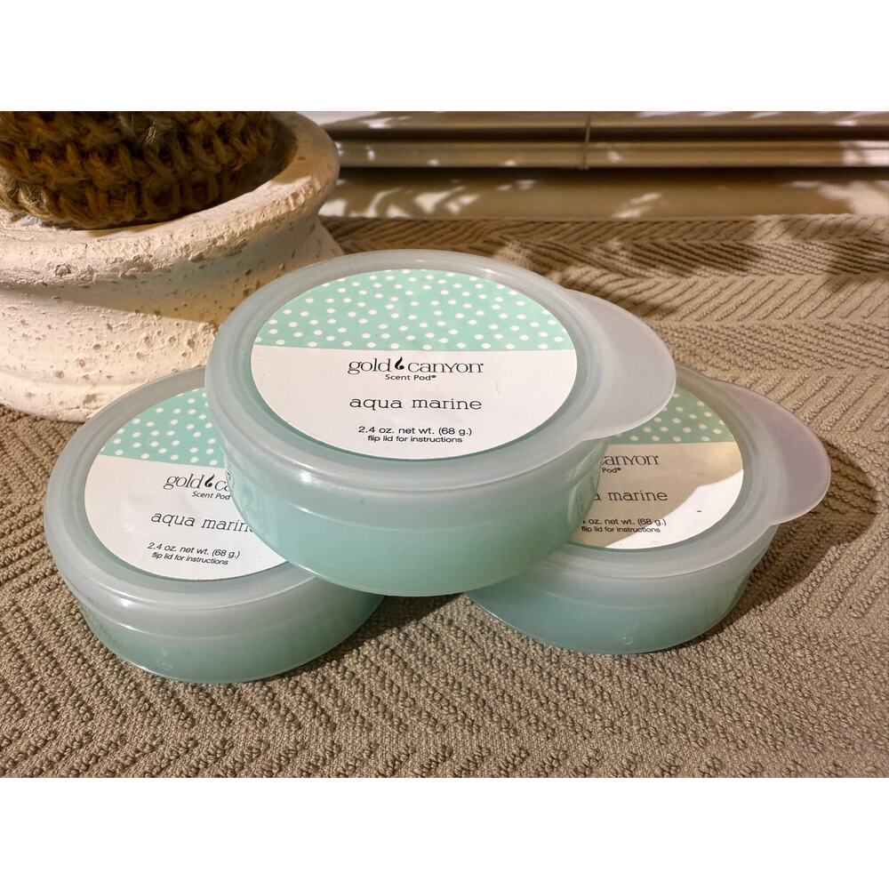 Gold Canyon Candle Scent pods Wax melts for warmers HTF Aqua Marine set of 3